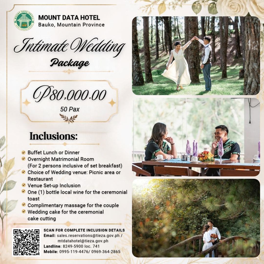 Mount Data Hotel Intimate Wedding Package
